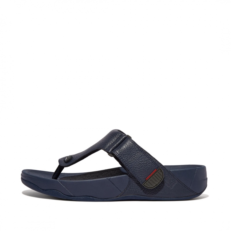 Navy Fitflop Trakk Ii Toe Men\'s Thongs | UAE-4983-HJLIE