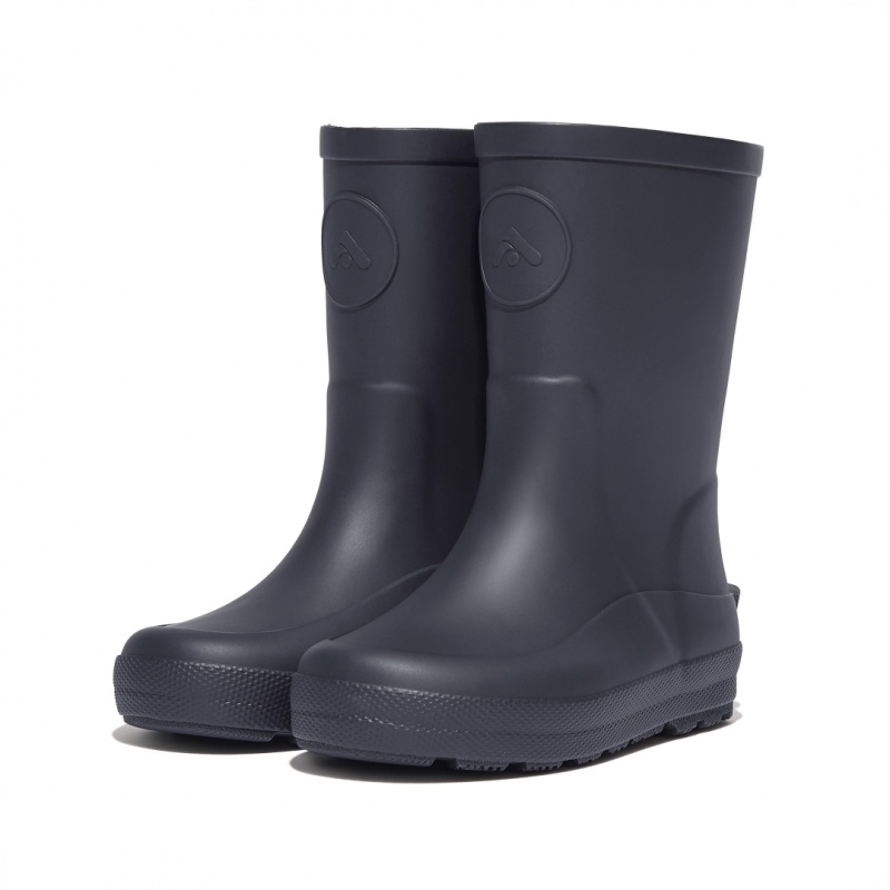 Navy Fitflop Wonderwelly Natural Rubber Mix Kids' Rain Boots | UAE-1304-ZIAHS