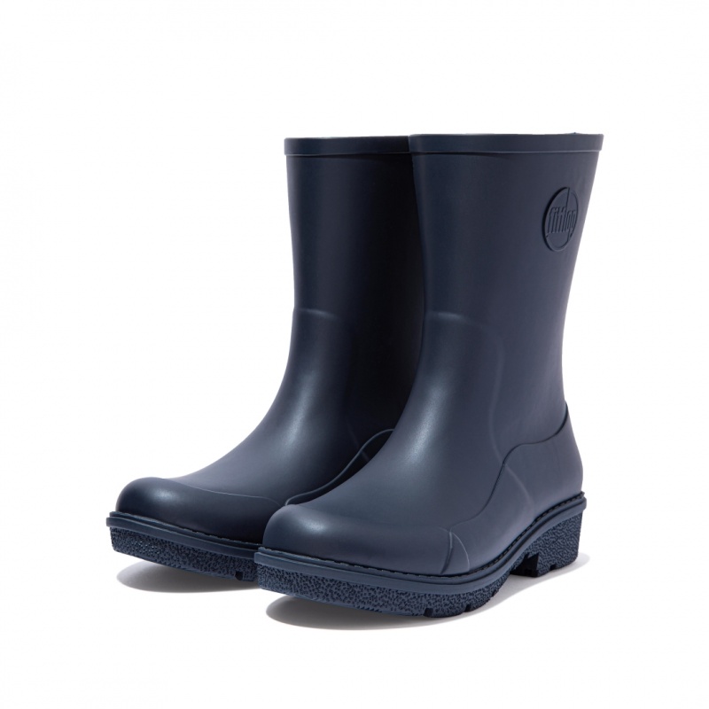 Navy Fitflop Wonderwelly Women's Rain Boots | UAE-3678-ECQXT