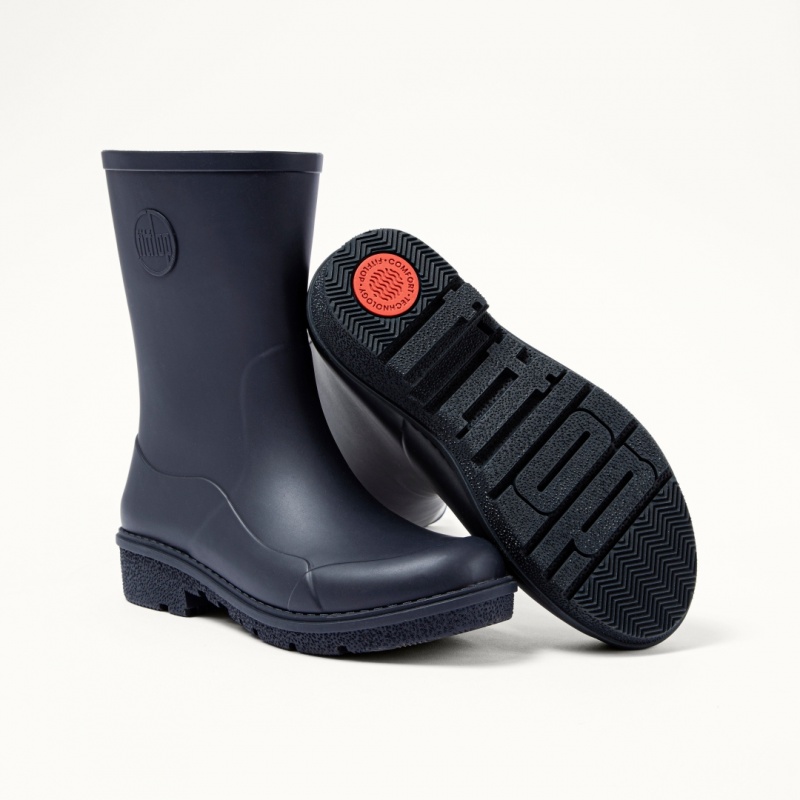 Navy Fitflop Wonderwelly Women's Rain Boots | UAE-3678-ECQXT