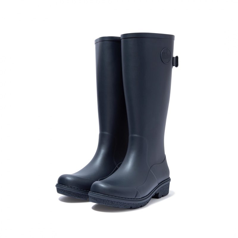 Navy Fitflop Wonderwelly Women's Rubber Boots | UAE-7490-OIFRV