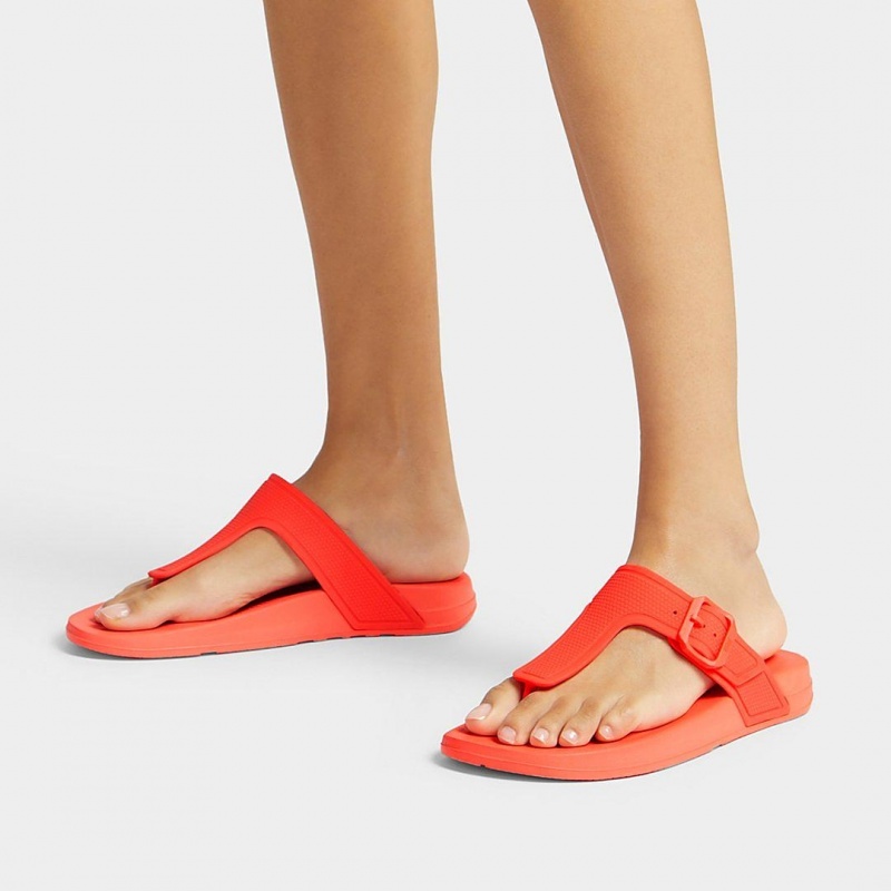 Orange Fitflop Iqushion Adjustable Buckle Flip Flops Women's Flip Flops | UAE-6182-ZPGVD