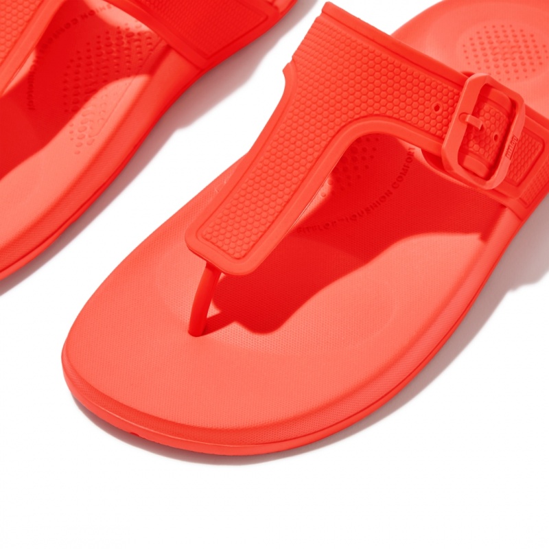 Orange Fitflop Iqushion Adjustable Buckle Flip Flops Women's Flip Flops | UAE-6182-ZPGVD