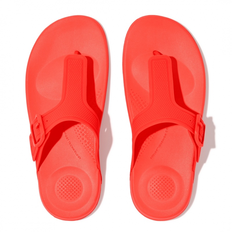 Orange Fitflop Iqushion Adjustable Buckle Flip Flops Women's Flip Flops | UAE-6182-ZPGVD