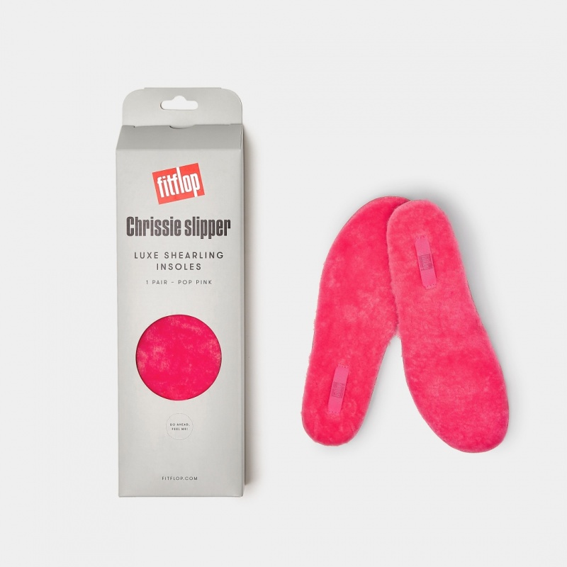 Pink Fitflop Chrissie Shearling Slippers Women's Insoles | UAE-0594-HAJIE