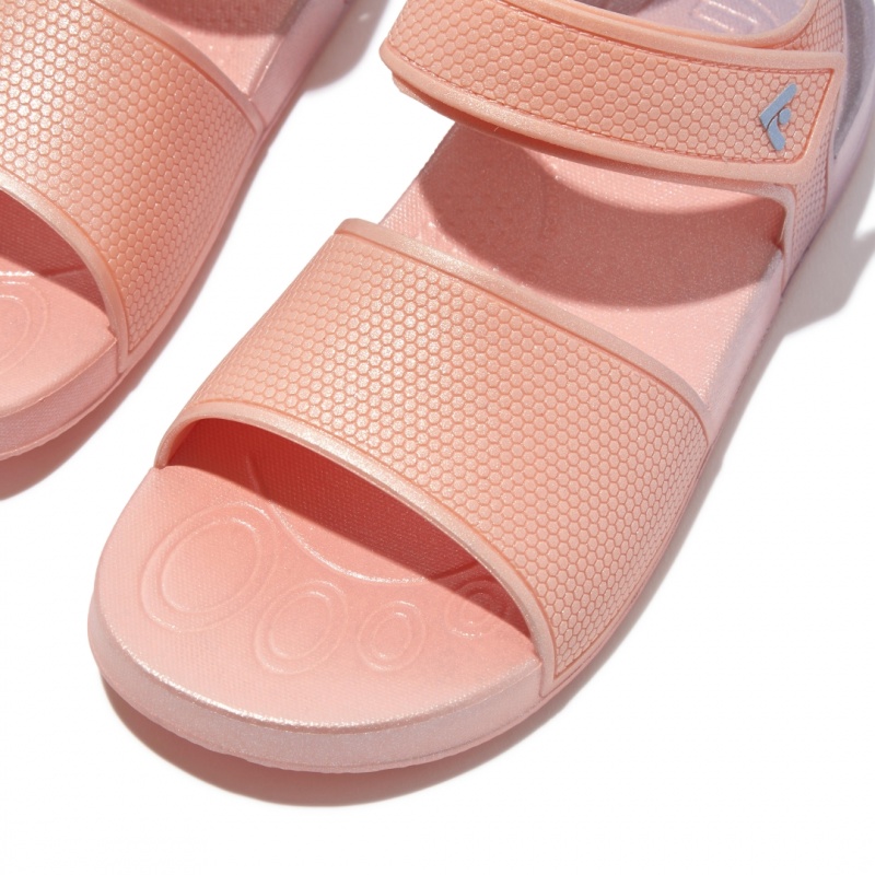 Pink Fitflop Iqushion Rubber Kids' Back-Strap Sandals | UAE-1452-ZQPEN