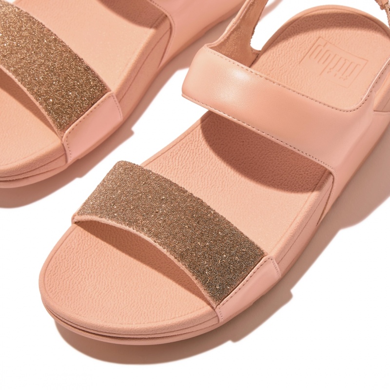 Pink Fitflop Lulu Microfibre Faux Leather (Pu) Women's Back-Strap Sandals | UAE-4256-OPIYZ