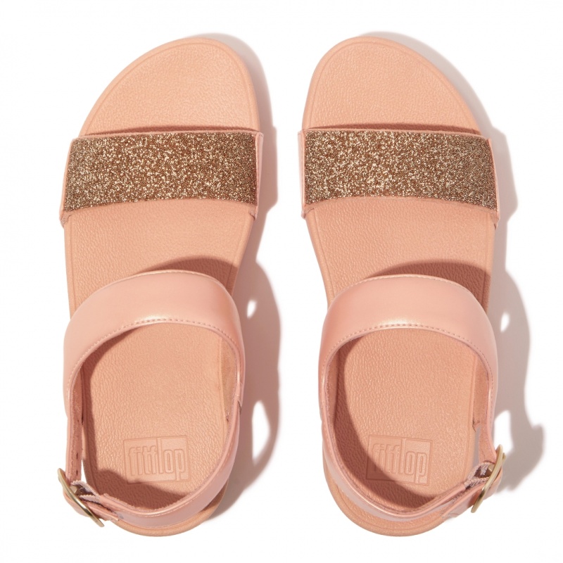 Pink Fitflop Lulu Microfibre Faux Leather (Pu) Women's Back-Strap Sandals | UAE-4256-OPIYZ