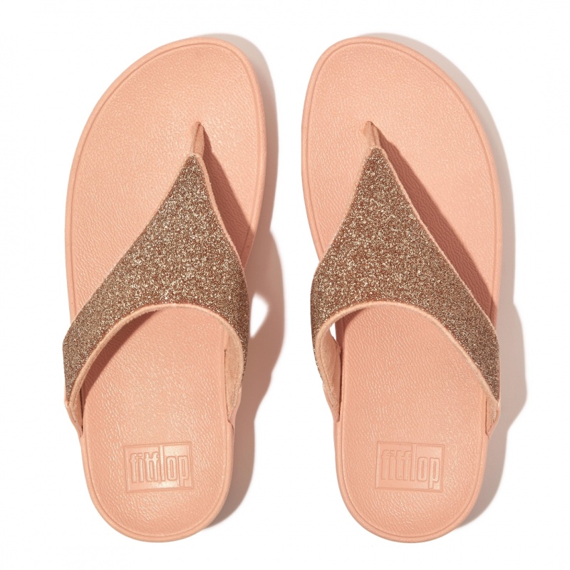 Pink Fitflop Lulu Microfibre Faux Leather (Pu) Thongs Women's Toe-Post Sandals | UAE-5231-BKZQH