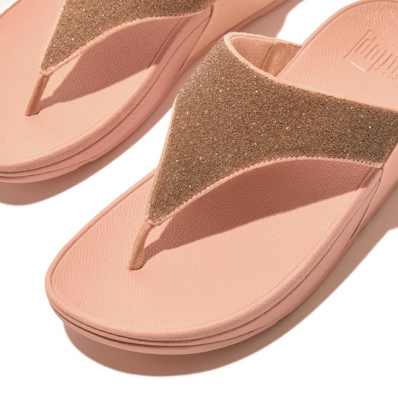 Pink Fitflop Lulu Microfibre Faux Leather (Pu) Thongs Women's Toe-Post Sandals | UAE-5231-BKZQH