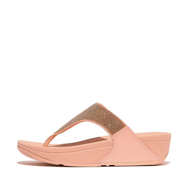 Pink Fitflop Lulu Microfibre Faux Leather (Pu) Thongs Women\'s Toe-Post Sandals | UAE-5231-BKZQH