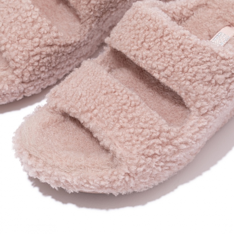 Pink Fitflop Shuv Wool Shearling Women's Slippers | UAE-2167-JNECP