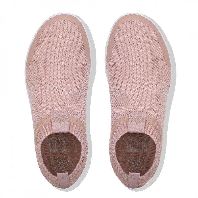 Pink Fitflop Uberknit Nylon Mix Knit Tpu Rubber Women's Sneakers | UAE-9024-IZCRY