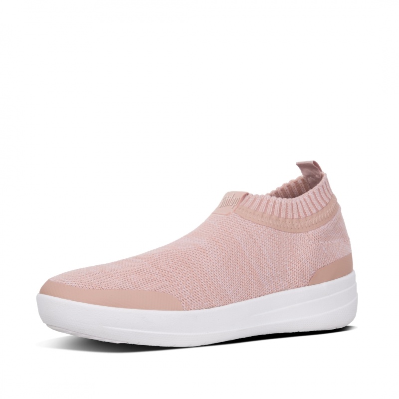 Pink Fitflop Uberknit Nylon Mix Knit Tpu Rubber Women's Sneakers | UAE-9024-IZCRY