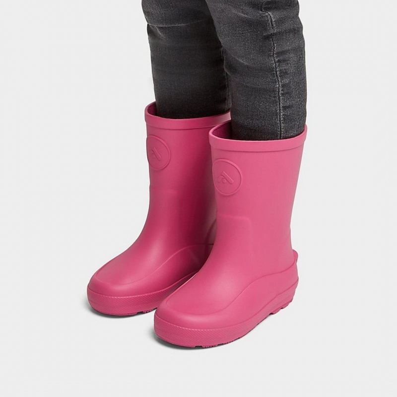 Pink Fitflop Wonderwelly Natural Rubber Mix Kids' Rain Boots | UAE-9450-CDIBY