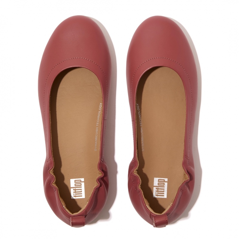 Red Fitflop Allegro Soft Women's Ballet Flats | UAE-2759-HETBW