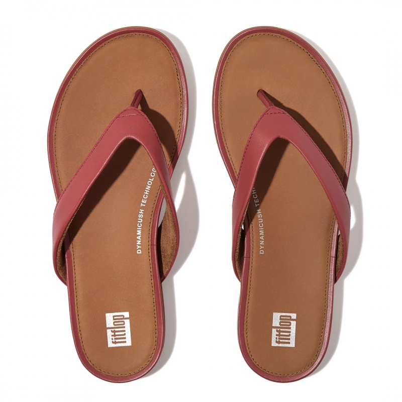 Red Fitflop Gracie Women's Flip Flops | UAE-7345-XRWJH