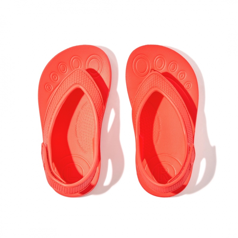 Red Fitflop Iqushion Eva Back Straps Kids' Flip Flops | UAE-5829-CTMHP