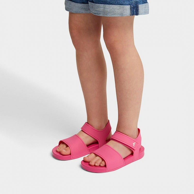 Red Fitflop Iqushion Rubber Kids' Back-Strap Sandals | UAE-3829-HNGKX