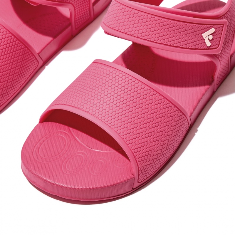 Red Fitflop Iqushion Rubber Kids' Back-Strap Sandals | UAE-3829-HNGKX