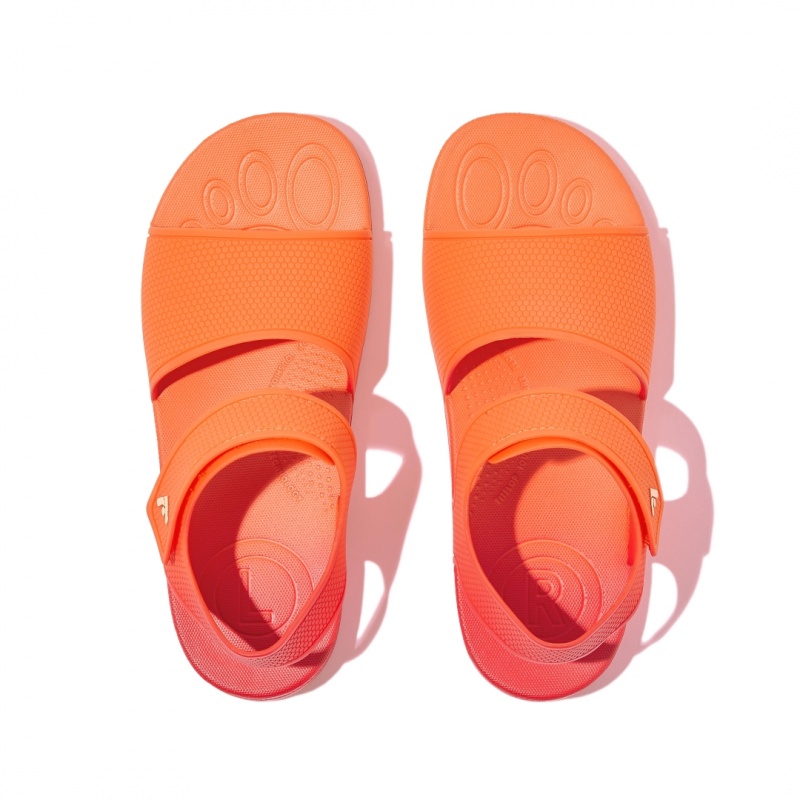 Red Fitflop Iqushion Rubber Kids' Back-Strap Sandals | UAE-8102-BGTSD