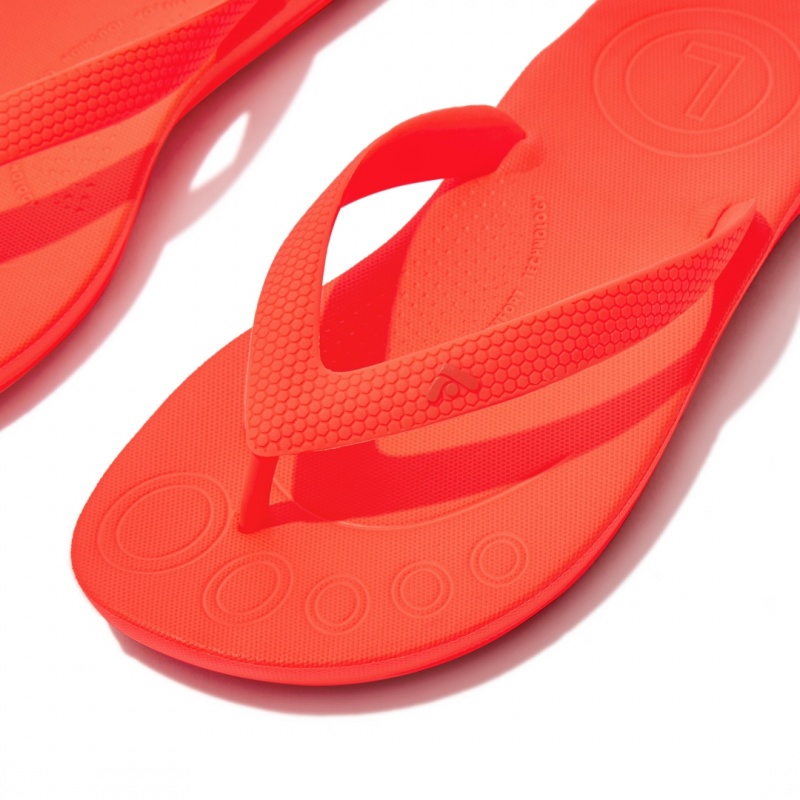 Red Fitflop Iqushion Rubber Kids' Flip Flops | UAE-7964-NHKJC