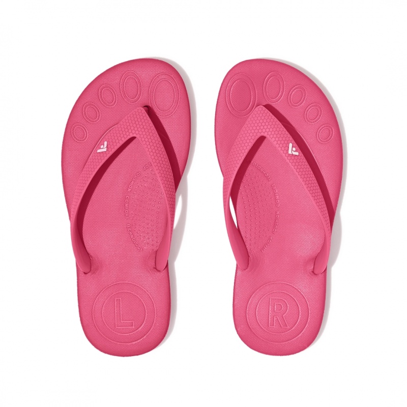 Red Fitflop Iqushion Rubber Kids' Flip Flops | UAE-3420-WGURL