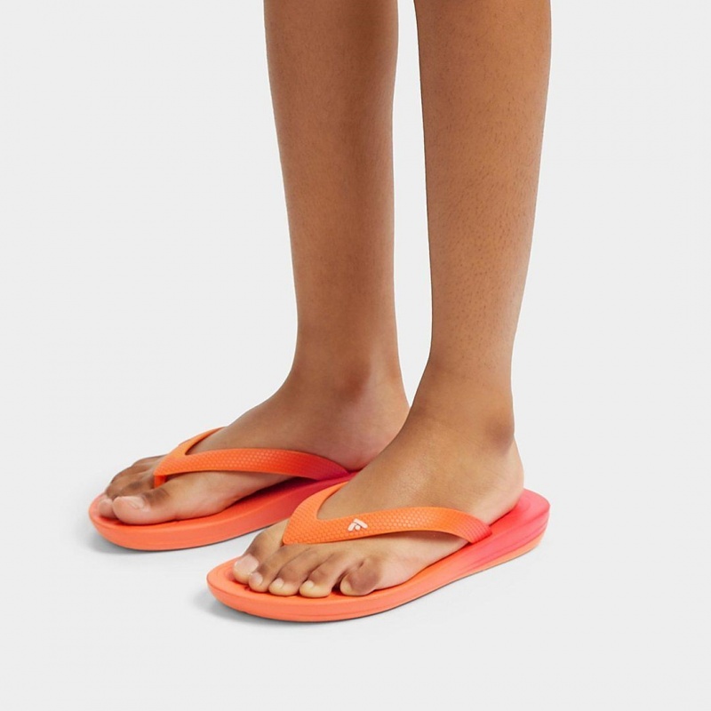 Red Fitflop Iqushion Rubber Kids' Flip Flops | UAE-0439-WPLYM