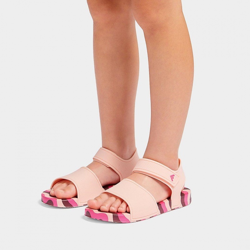 Red Fitflop Iqushion Rubber Tpu Kids' Back-Strap Sandals | UAE-6089-PKSWA