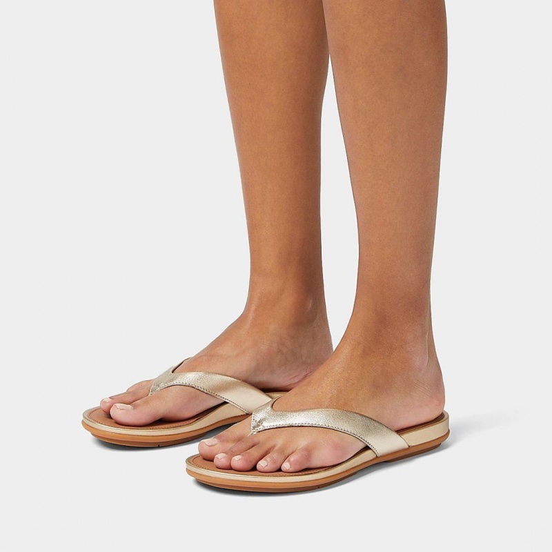 Silver Fitflop Gracie Women's Flip Flops | UAE-6904-DFWLB