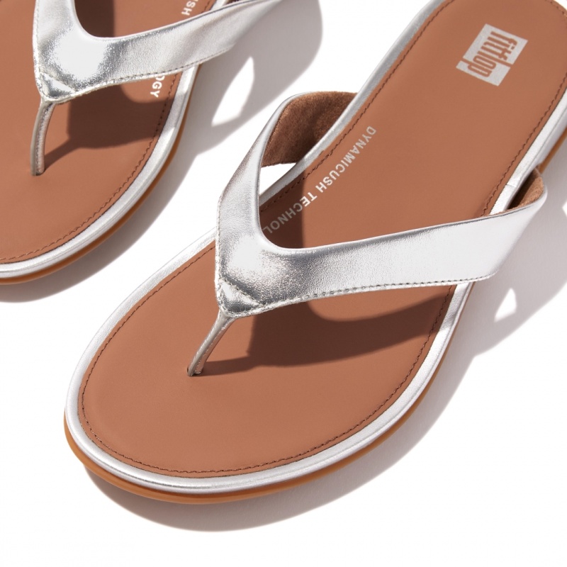 Silver Fitflop Gracie Women's Flip Flops | UAE-4132-GYIKA