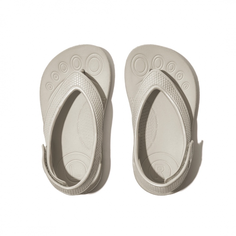 Silver Fitflop Iqushion Eva Back Straps Kids' Flip Flops | UAE-0647-OAIHS