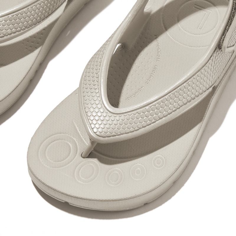 Silver Fitflop Iqushion Eva Back Straps Kids' Flip Flops | UAE-0647-OAIHS