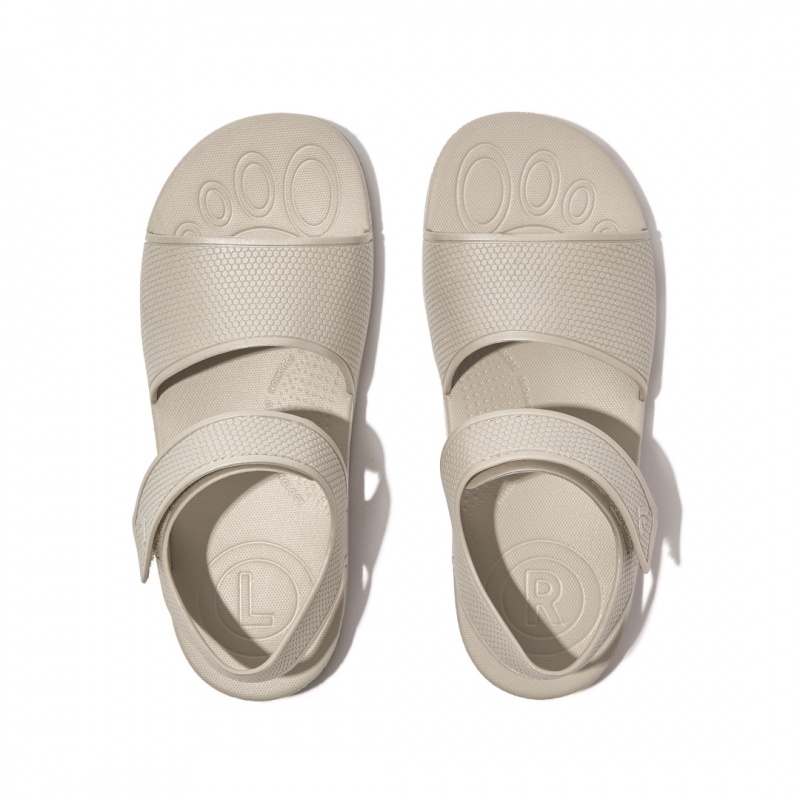 Silver Fitflop Iqushion Rubber Kids' Back-Strap Sandals | UAE-5783-SEMOP