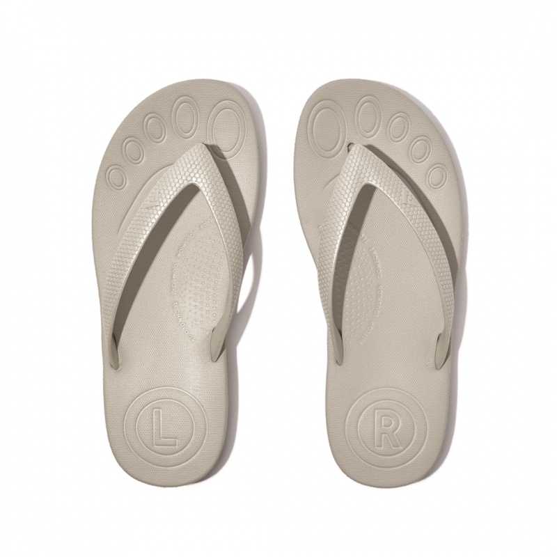 Silver Fitflop Iqushion Rubber Kids' Flip Flops | UAE-4970-GPBJN