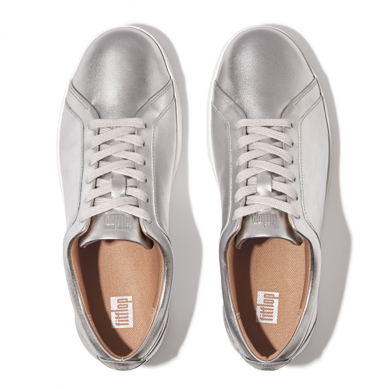 Silver Fitflop Rally Court Women's Sneakers | UAE-5039-LZGYW