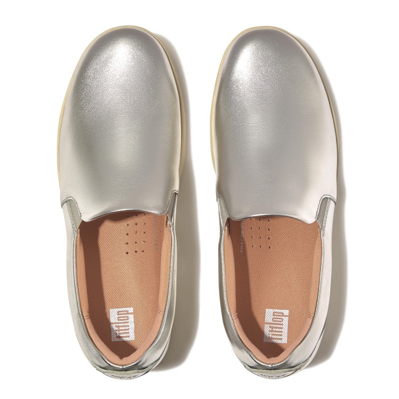 Silver Fitflop Rally Women's Sneakers | UAE-2405-XYTHG