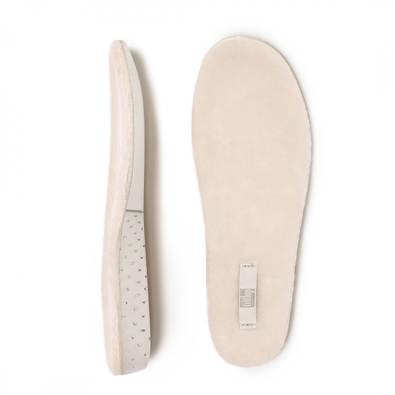 White Fitflop Chrissie Shearling Slippers Women's Insoles | UAE-2410-FLOYD