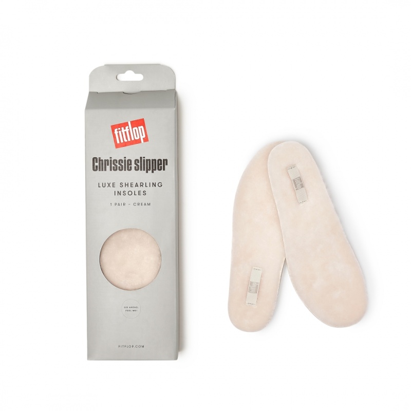 White Fitflop Chrissie Shearling Slippers Women's Insoles | UAE-2410-FLOYD