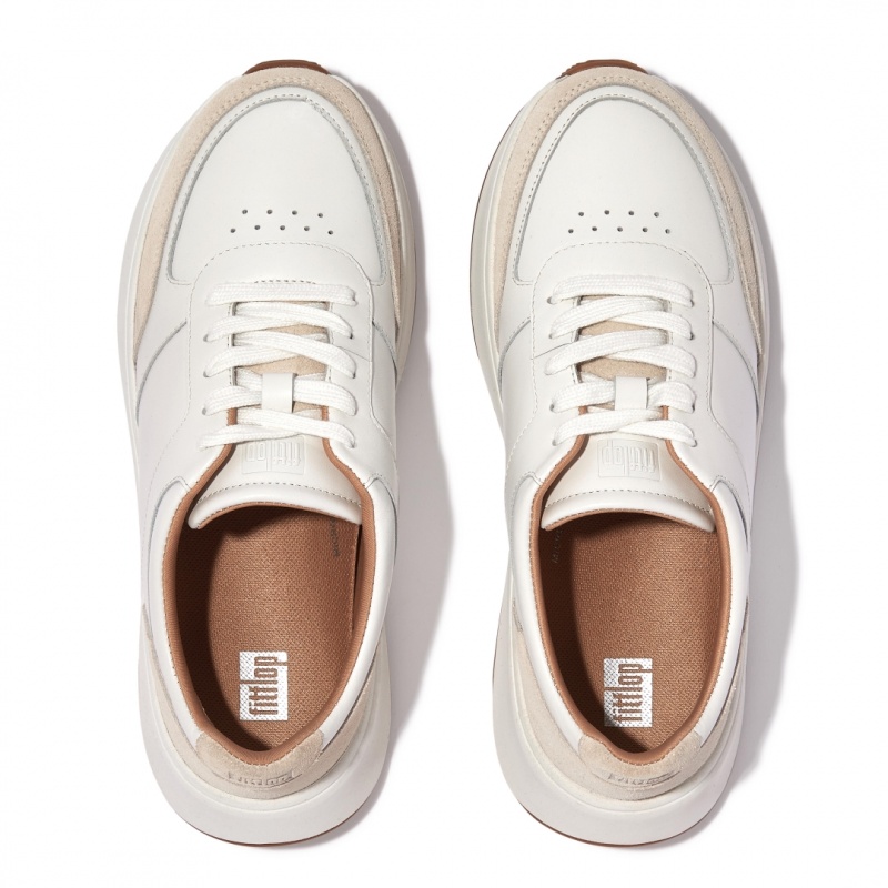 White Fitflop F-Mode Flatforms Women's Sneakers | UAE-0736-BDEMA