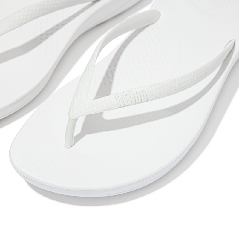 White Fitflop Iqushion Ergonomc Women's Flip Flops | UAE-9573-BTXZJ