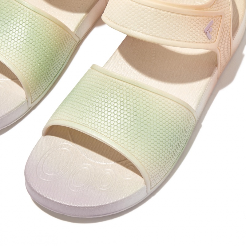 White Fitflop Iqushion Rubber Kids' Back-Strap Sandals | UAE-8015-VDEKL