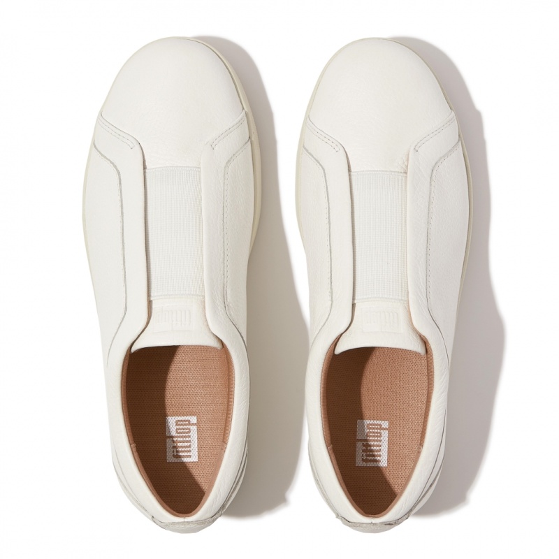 White Fitflop Rally Elastic Women's Sneakers | UAE-5830-IYTVX