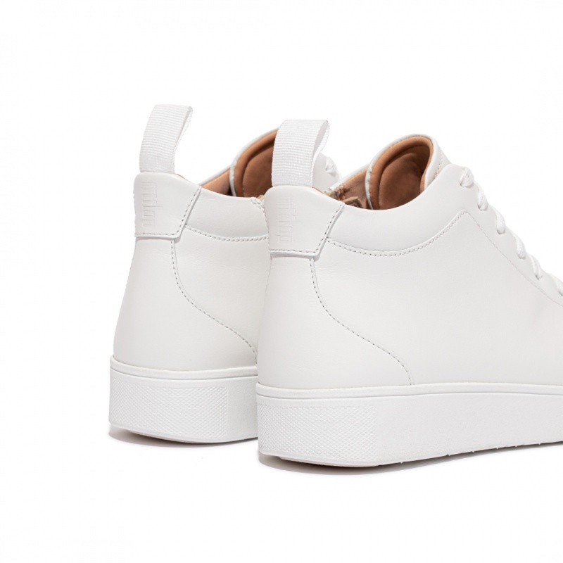 White Fitflop Rally High Top Women's Sneakers | UAE-9104-NSFKT