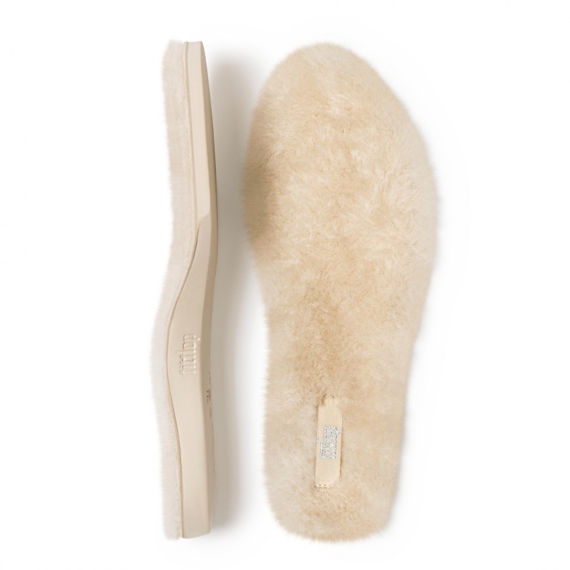 White Fitflop Wonderwelly Shearling Ankle Boots Women's Insoles | UAE-5673-RUNVA