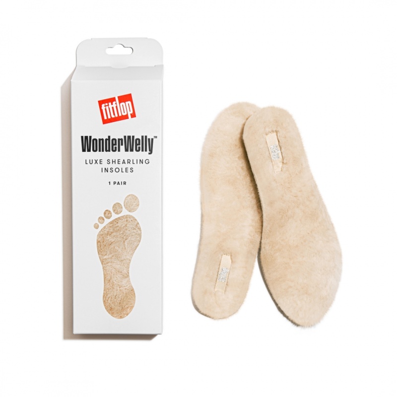 White Fitflop Wonderwelly Shearling Ankle Boots Women's Insoles | UAE-5673-RUNVA