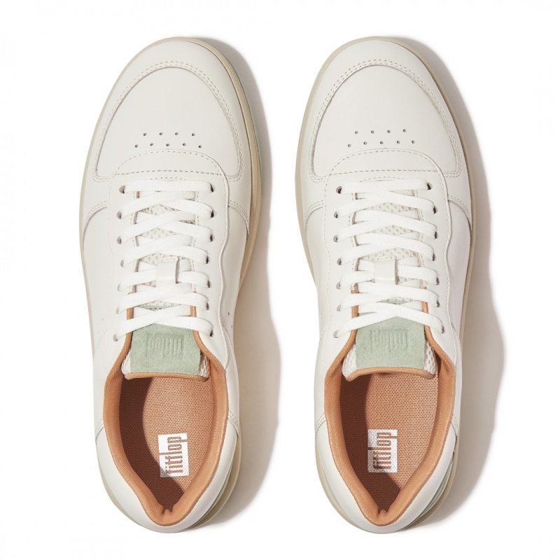 White / Brown Fitflop Rally-Evo Women's Sneakers | UAE-2901-GFPMT