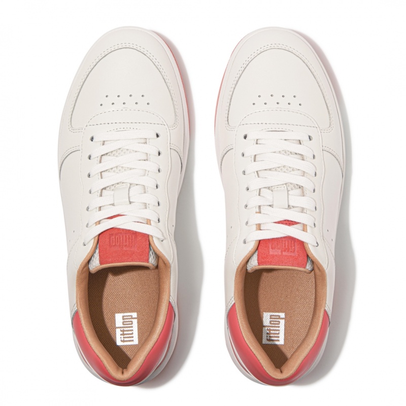 White / Pink Fitflop Rally-Evo Women's Sneakers | UAE-1596-ZXJWE