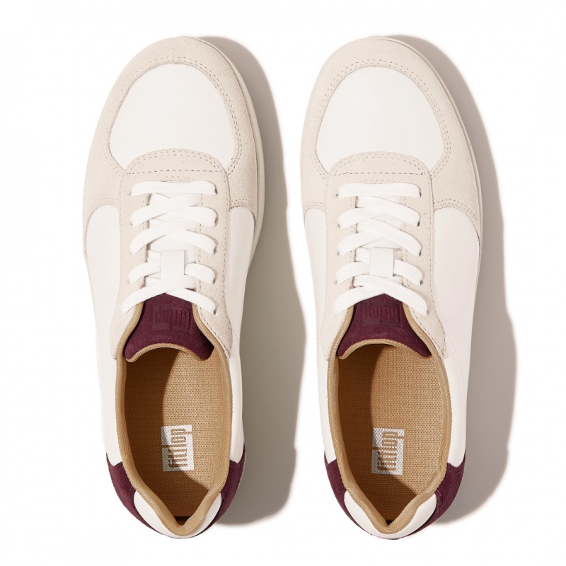 White / Purple Fitflop Rally Women's Sneakers | UAE-1874-QDWYO