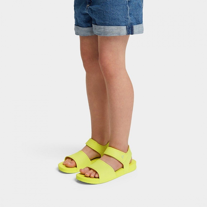 Yellow Fitflop Iqushion Rubber Kids' Back-Strap Sandals | UAE-3945-XLWYR